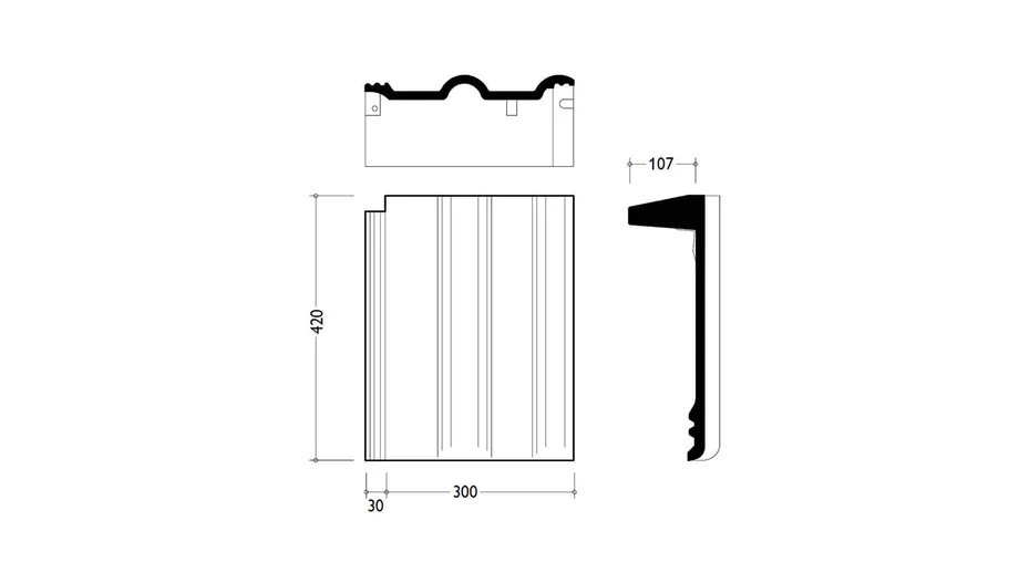 Betonowa dachówka kalenicowa - wymiary
