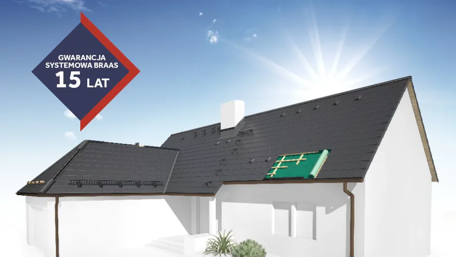 Kompletny system dachowy Braas z dachówką ceramiczną Turmalin