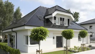 Dachówka karpiówka ma mały wymiar, przez co bardzo dobrze sprawdza się jako pokrycie dachów z dużą liczbą załamań i dodatkowych elementów architektonicznych.